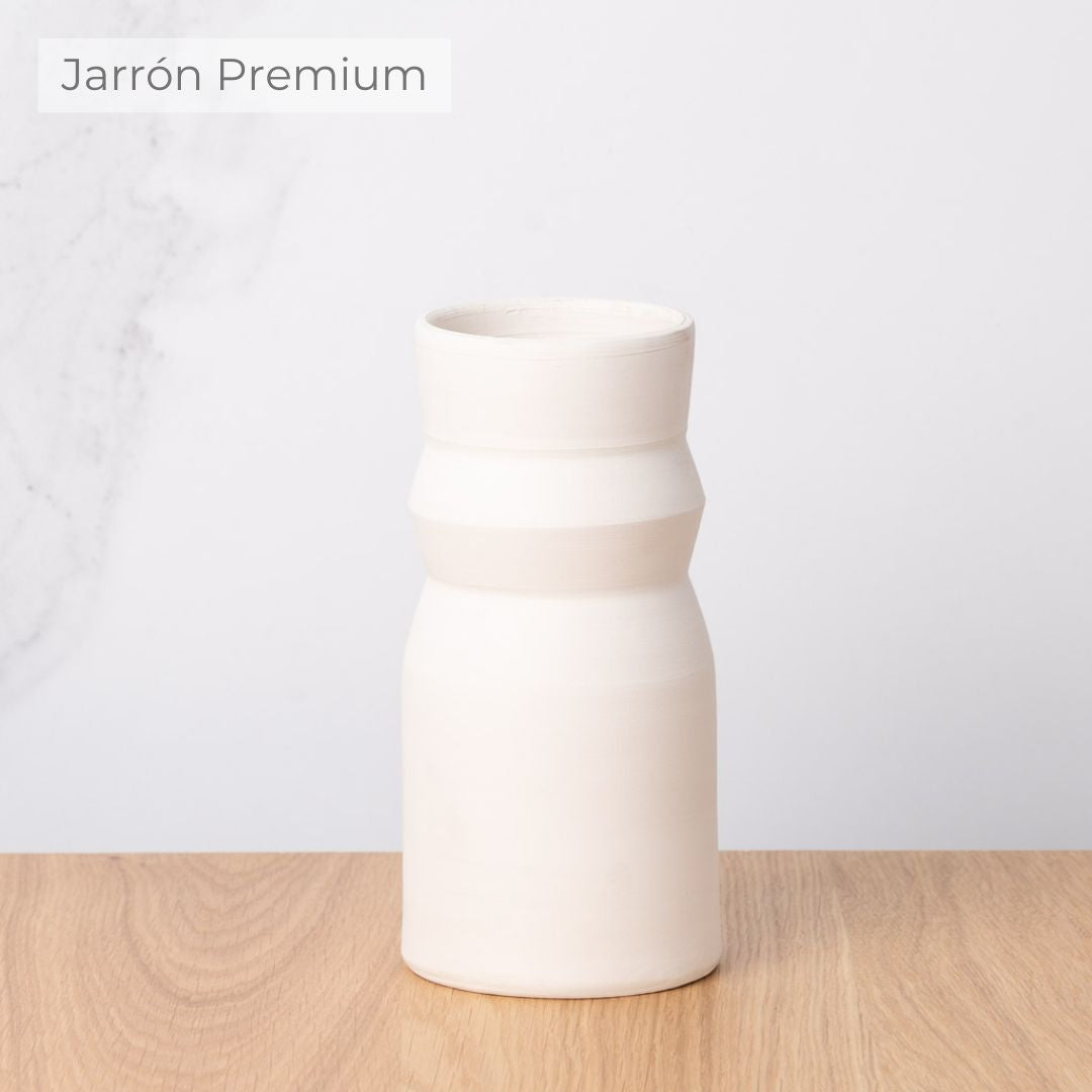 jarrón de terracota blanca artesanal ideal para flores preservadas
