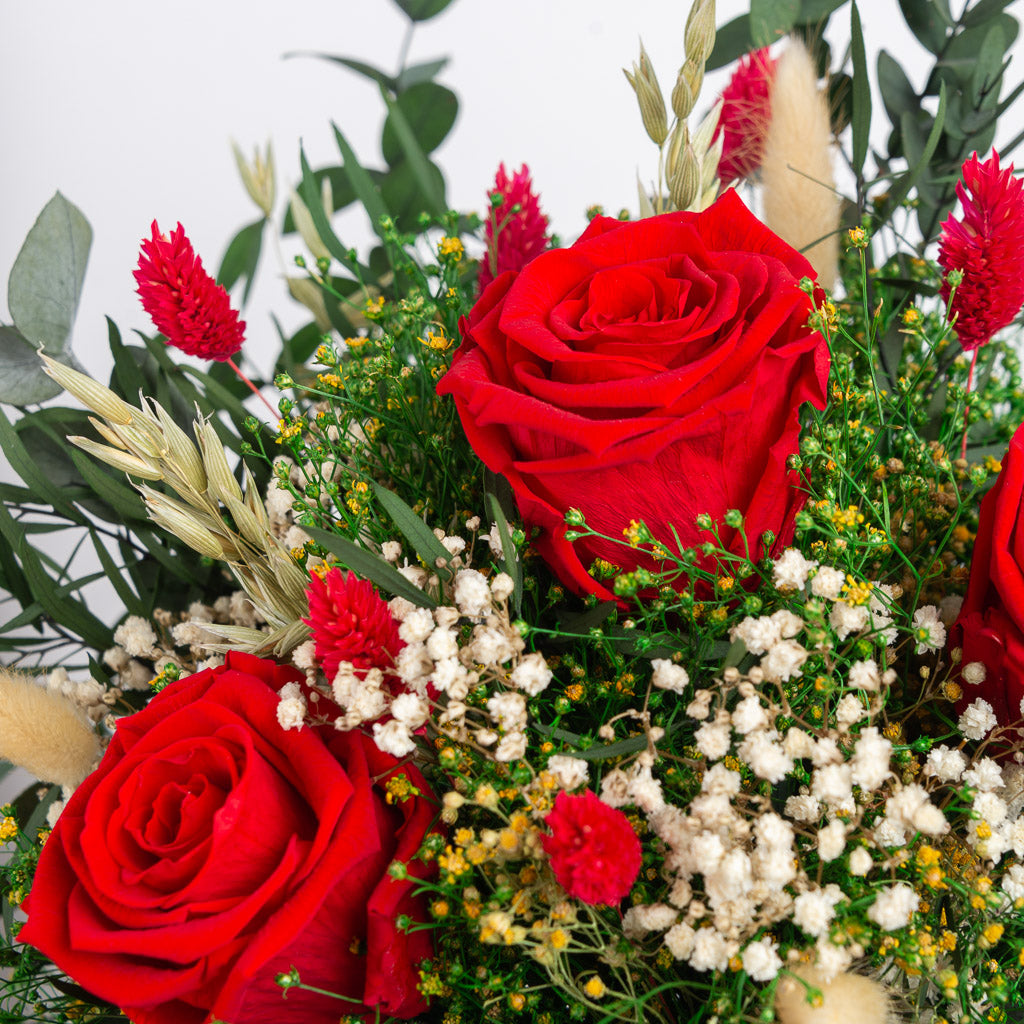 Cesta eternal de rosas
