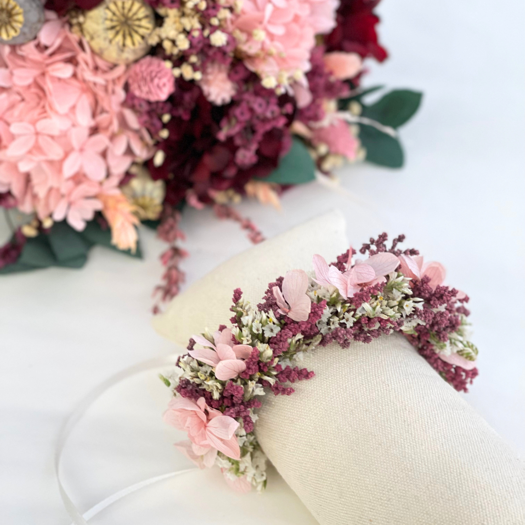 pulsera de flores alambradas