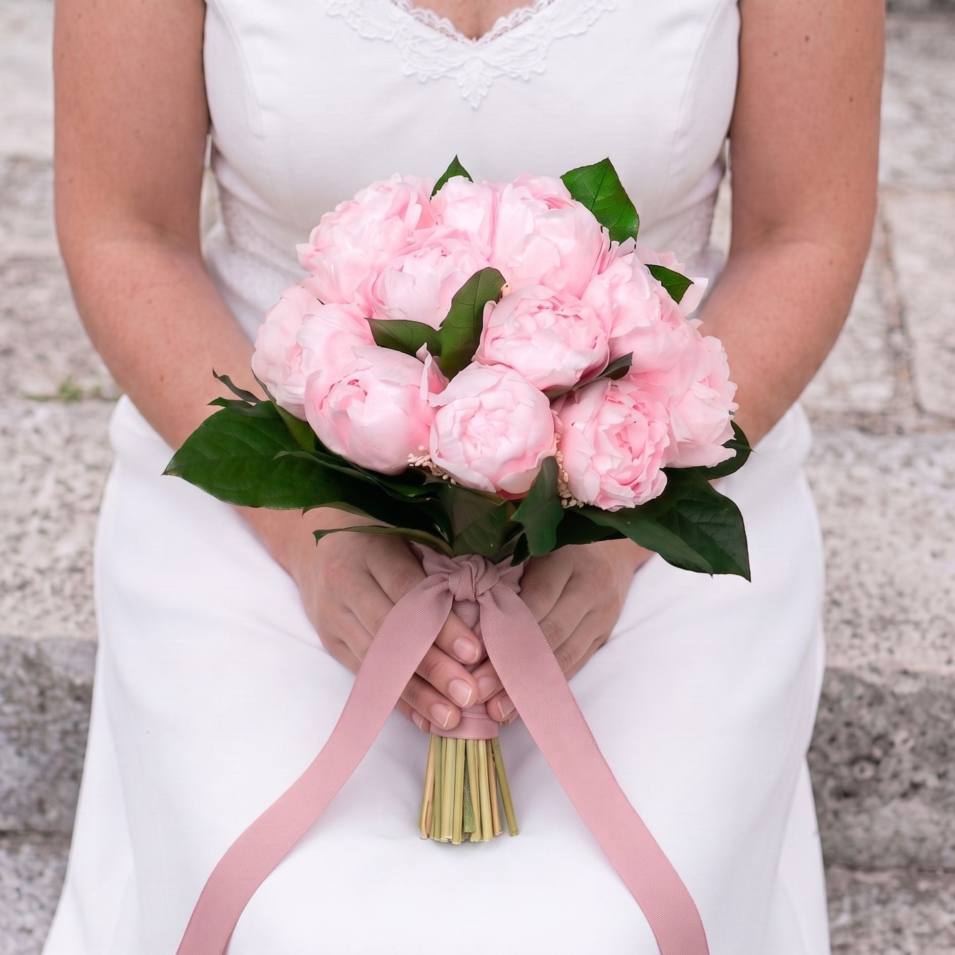 ramo de novia peonias preservadas