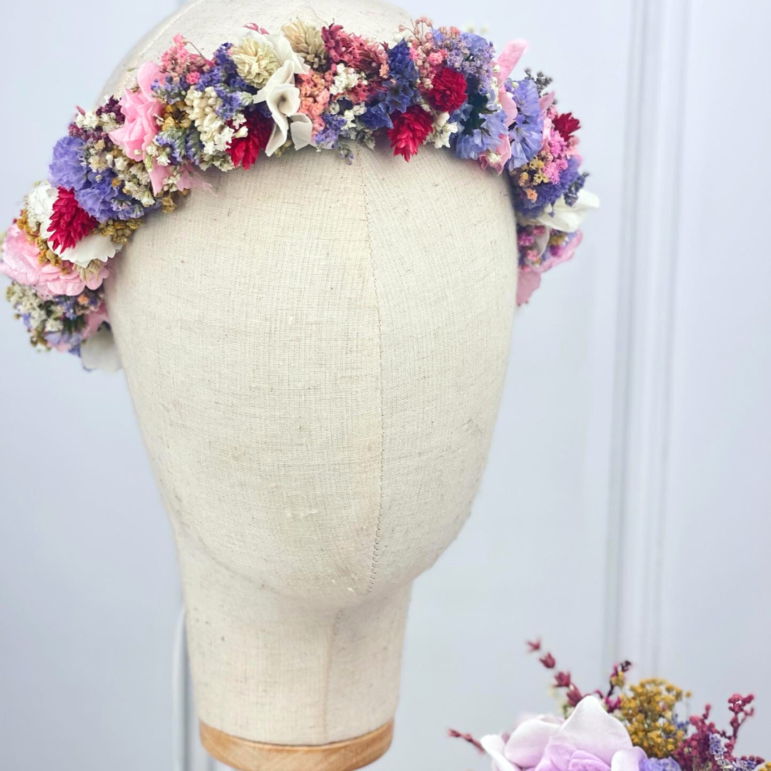 semicorona a juego de tu ramo de novia