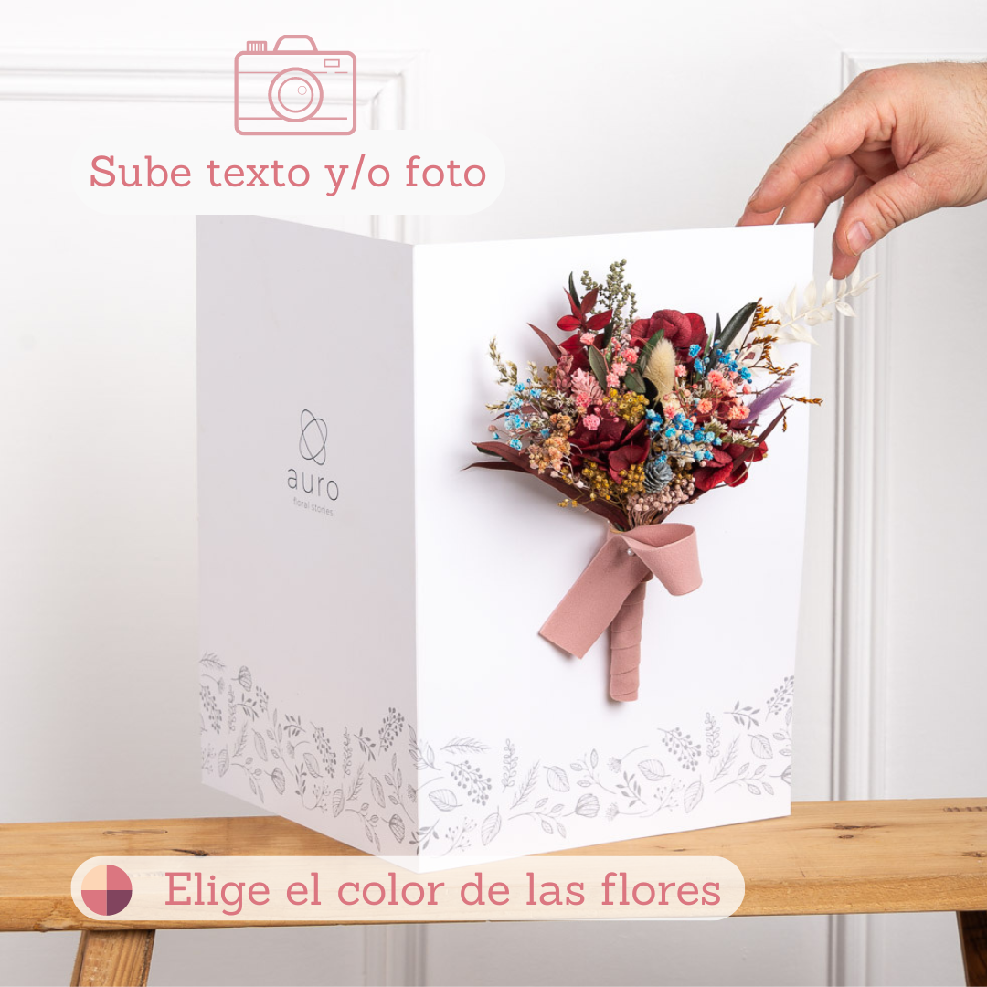 Tarjeta XL "Gran Recuerdo" con ramito de flores