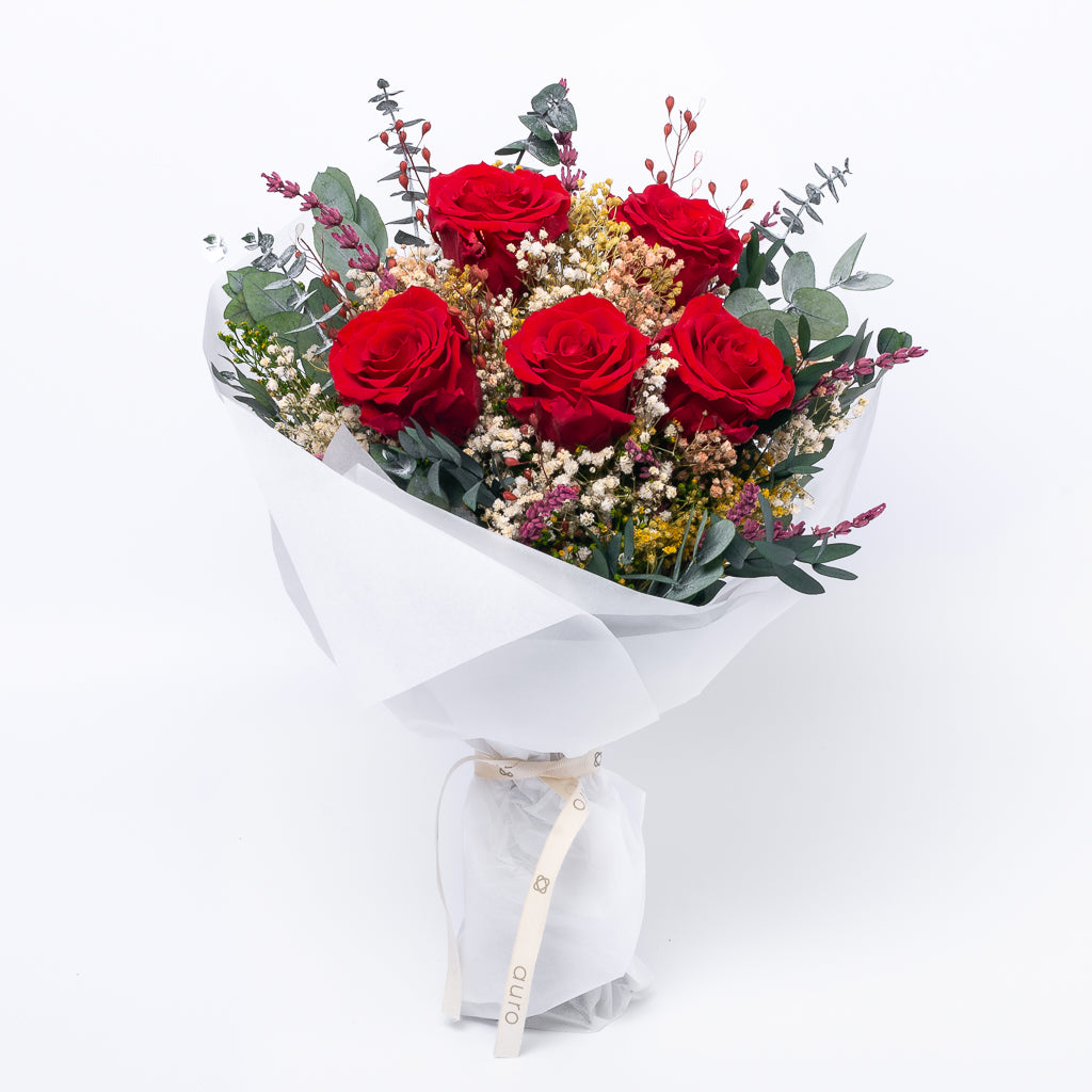 Bouquet de rosas preservadas