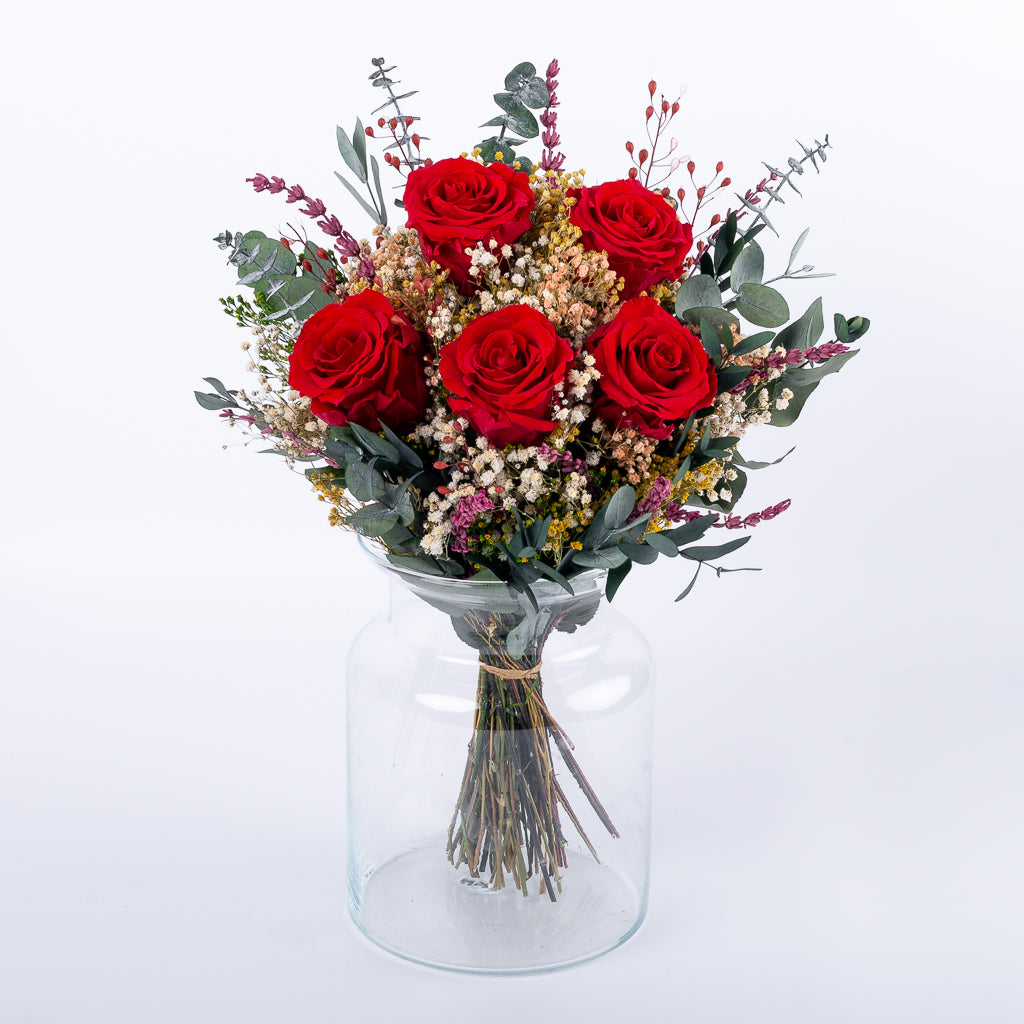 Bouquet de rosas preservadas en jarrón Gallery
