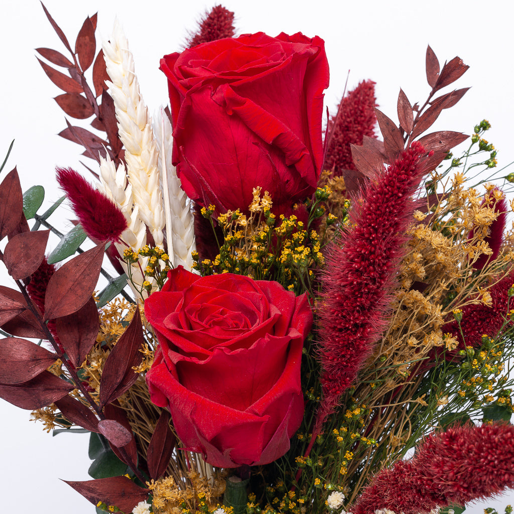 detalle de ramo rosas preservadas Duet Rose