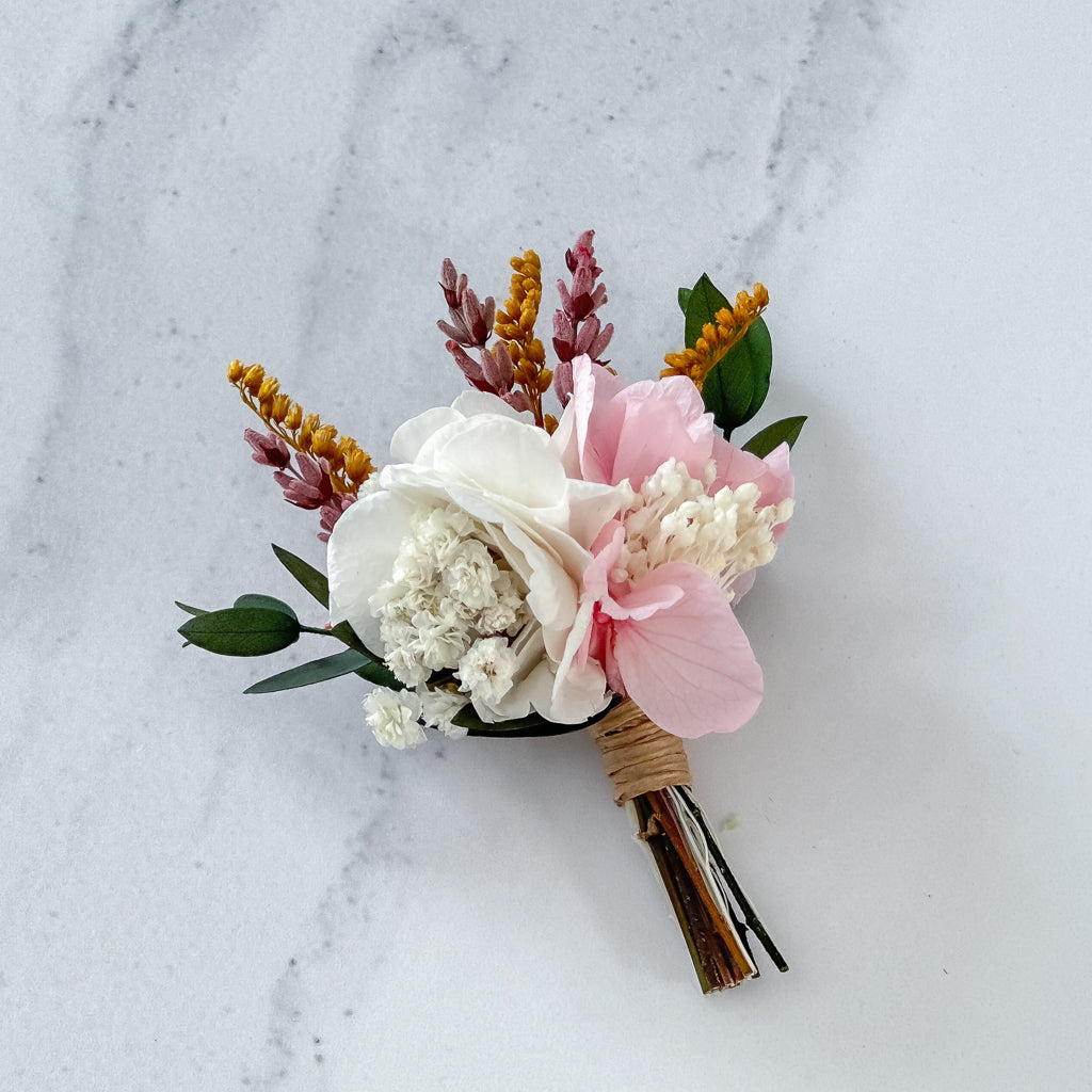 Prendido flores preservadas bouquet coco