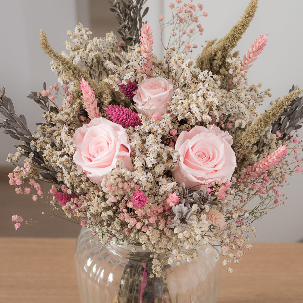 ramo flores preservadas nude rose