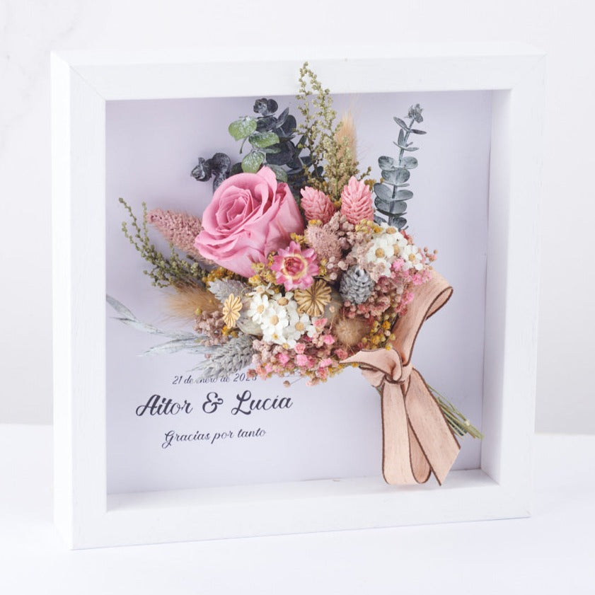 cuadro personalizadp con ramo de flores calas silvestres