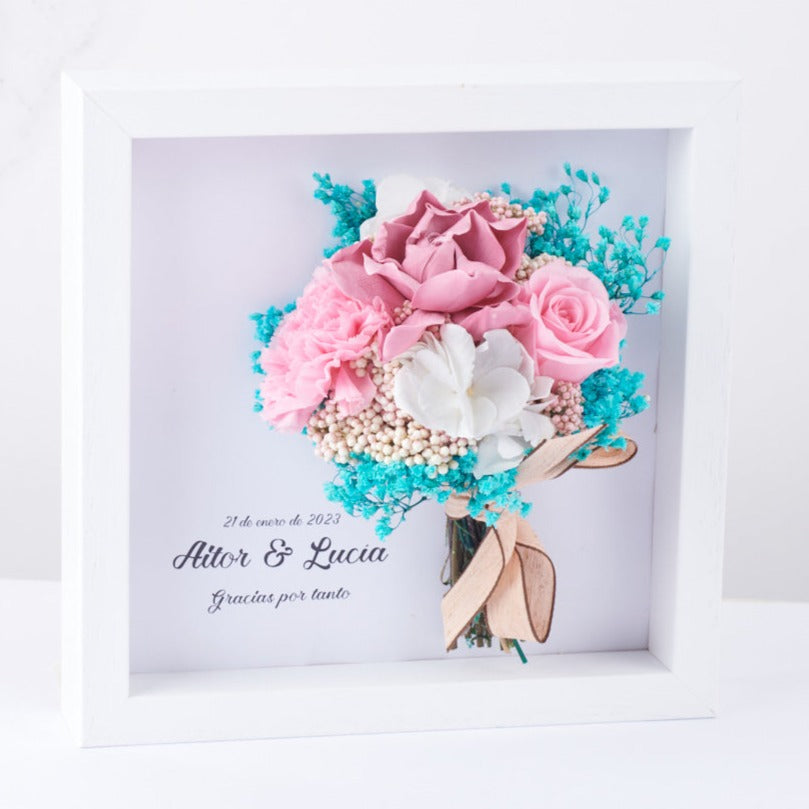 cuadro personalizadp con ramo de flores Blue Bardot