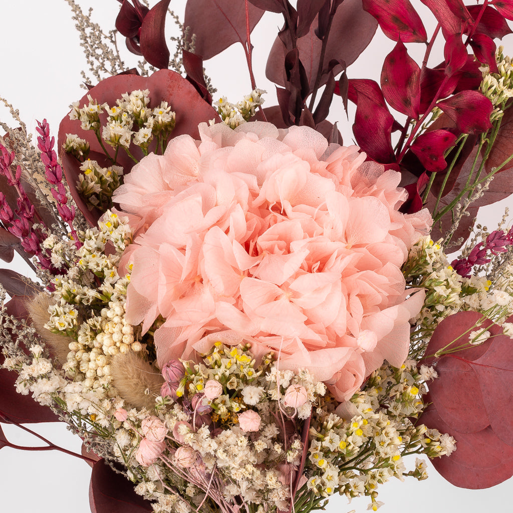 detalle de hortensia preservada