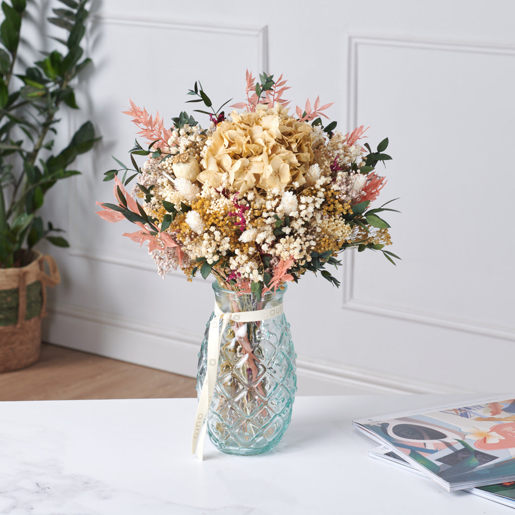 Flores Preservadas · Ramo Terra Vintage con Hortensia Beige – auro