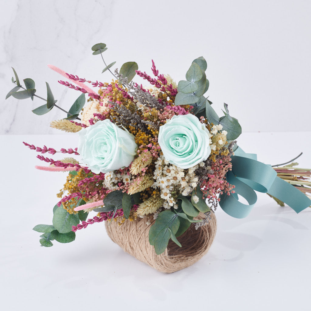 ramo de rosas mint preservadas