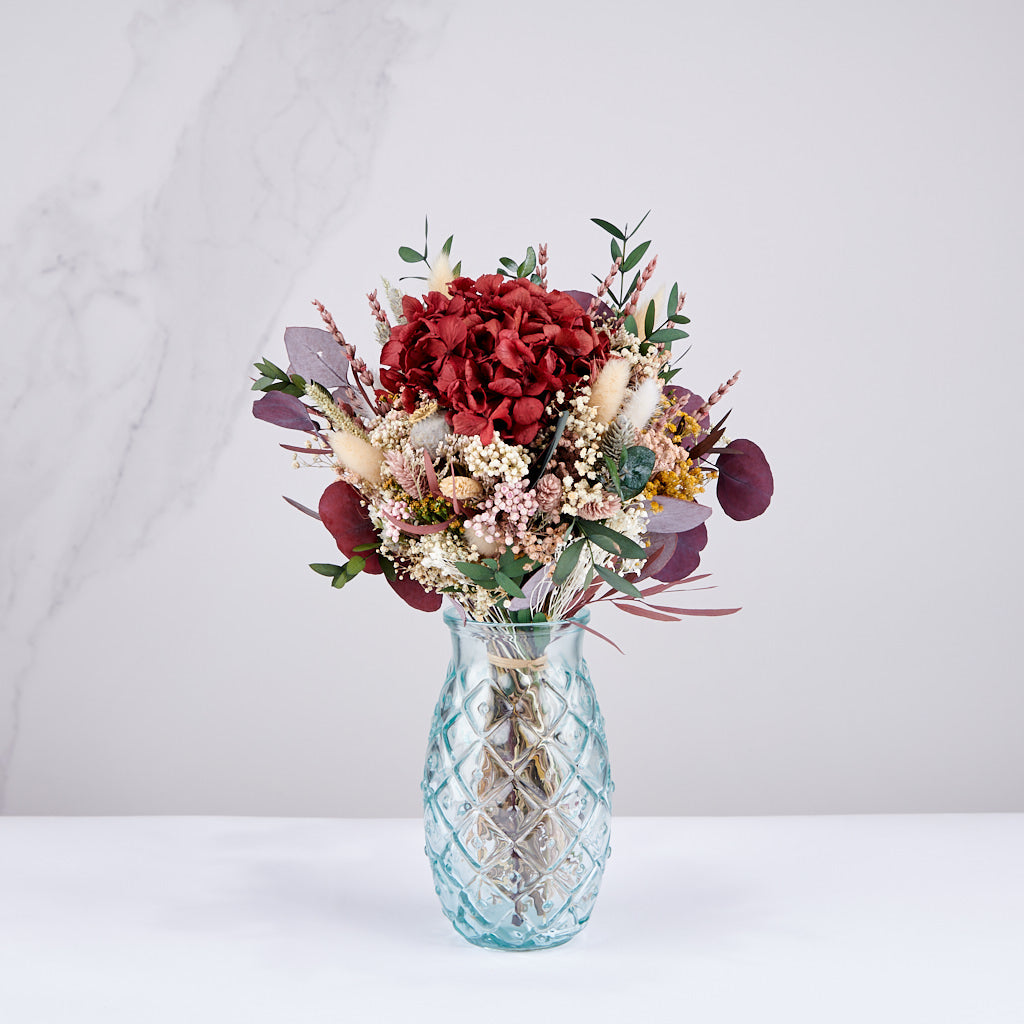 ramo preservado floral Valler en jarrón transpa