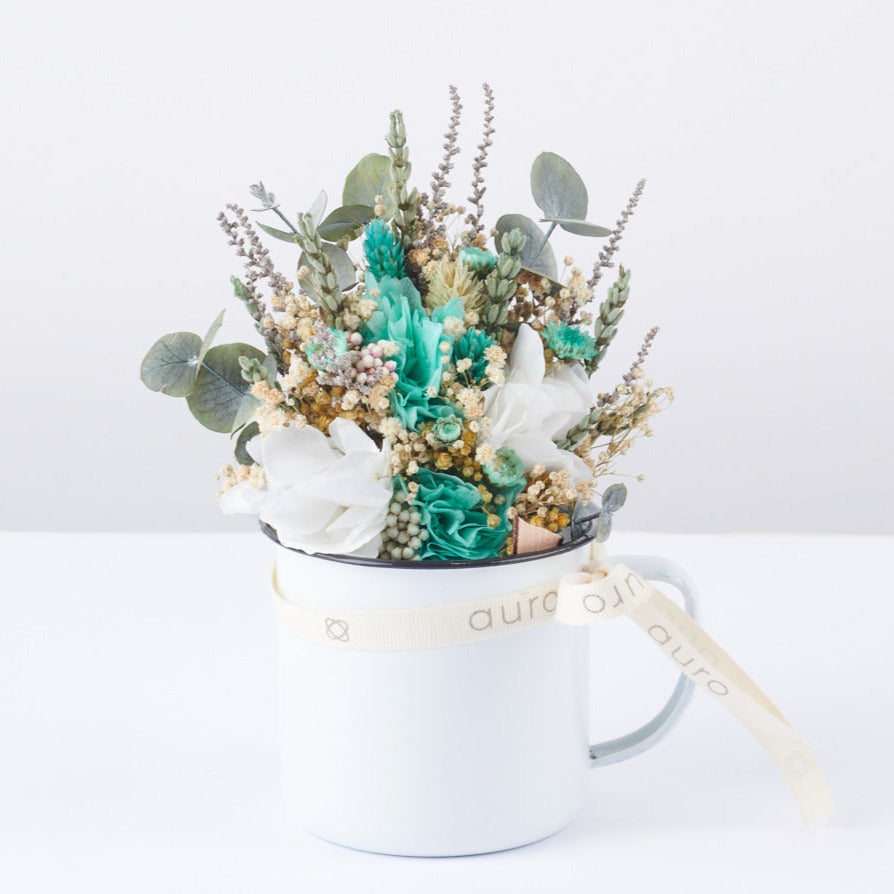 taza de flores preservadas Aqua Marine