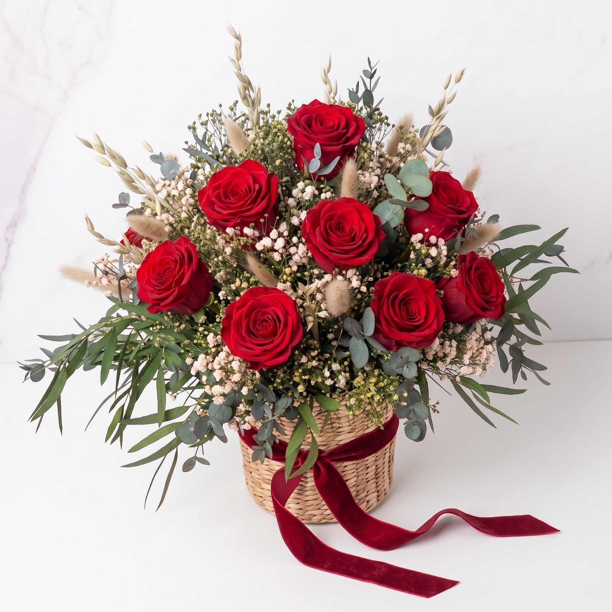 Cesta eternal de rosas