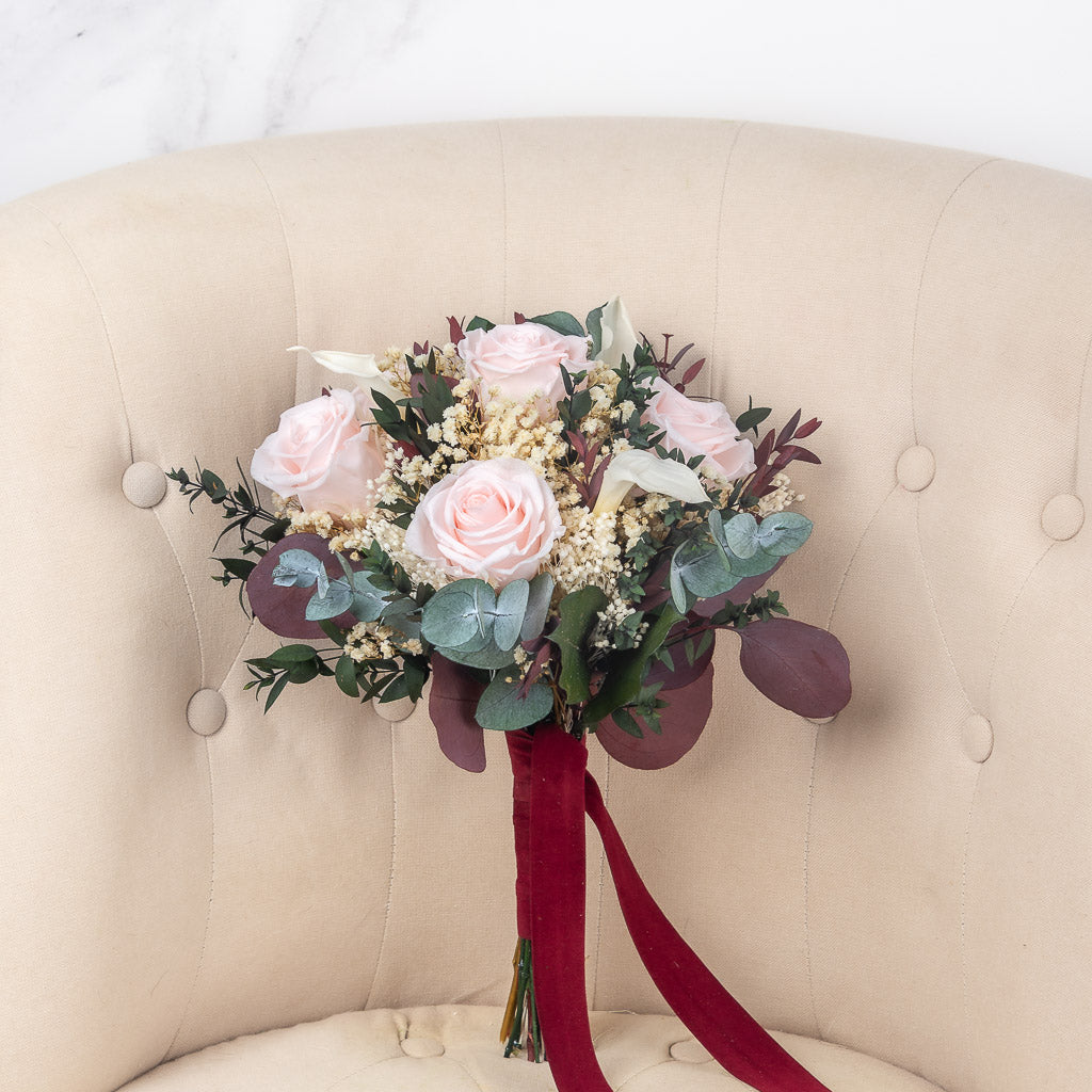 réplica de rao de novia de flores preservadas