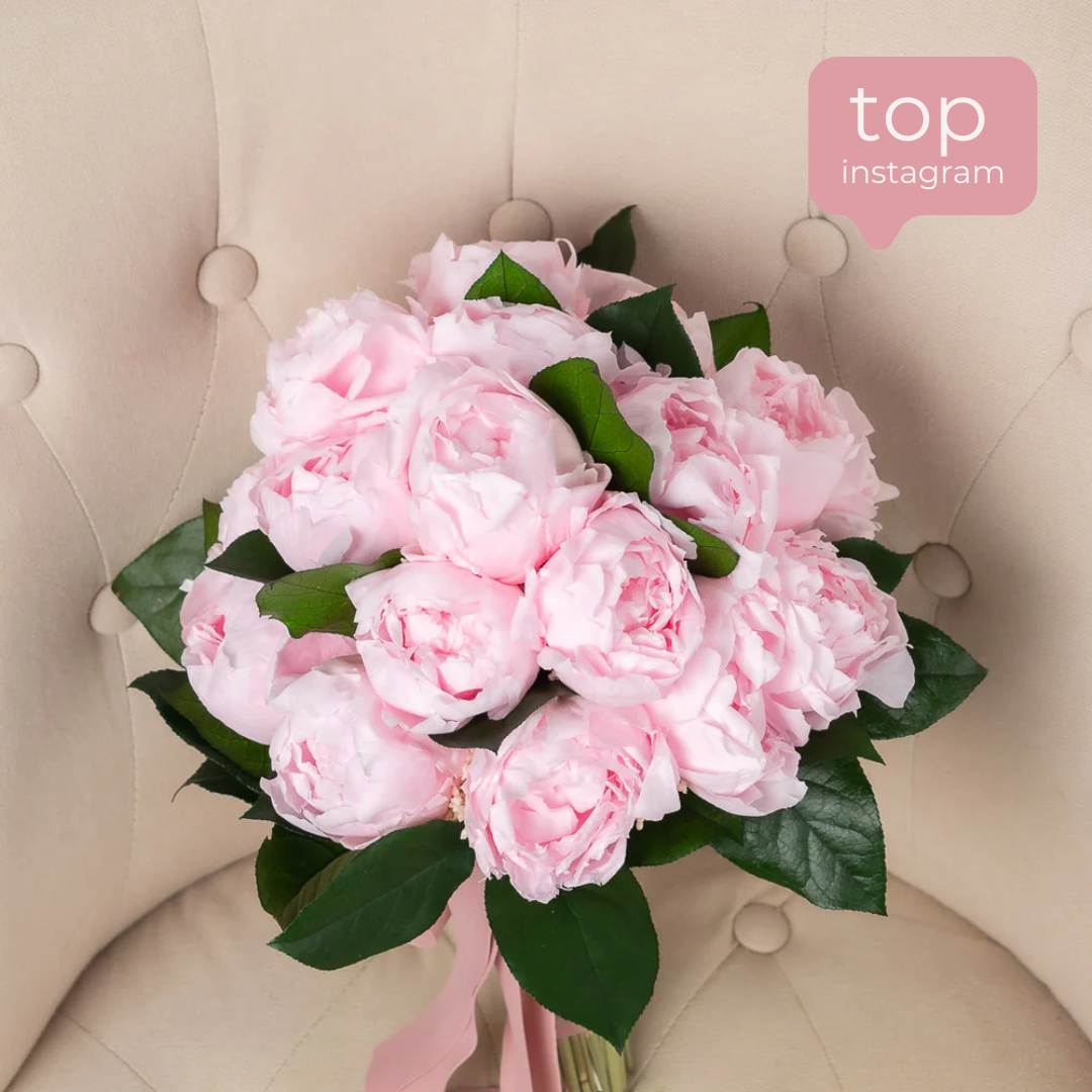 ramo de novia de peonias preservadas