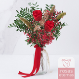 rosa roja preservada