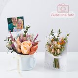 Taza Floral You + tarjeta de flores