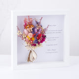 cuadro personalizado con flores preservadas multicolor