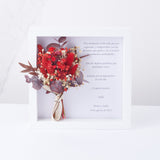 cuadro personalizado con flores preservadas rojo