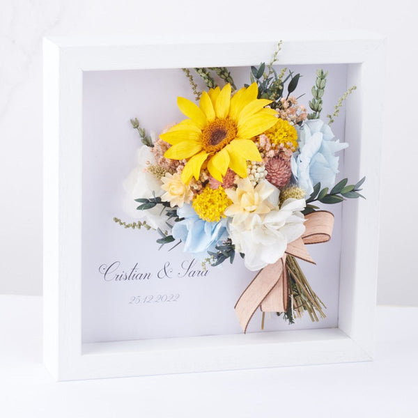 cuadro personalizadp con ramo de flores floral soleil