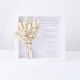cuadro personalizado con flores preservadas blancos