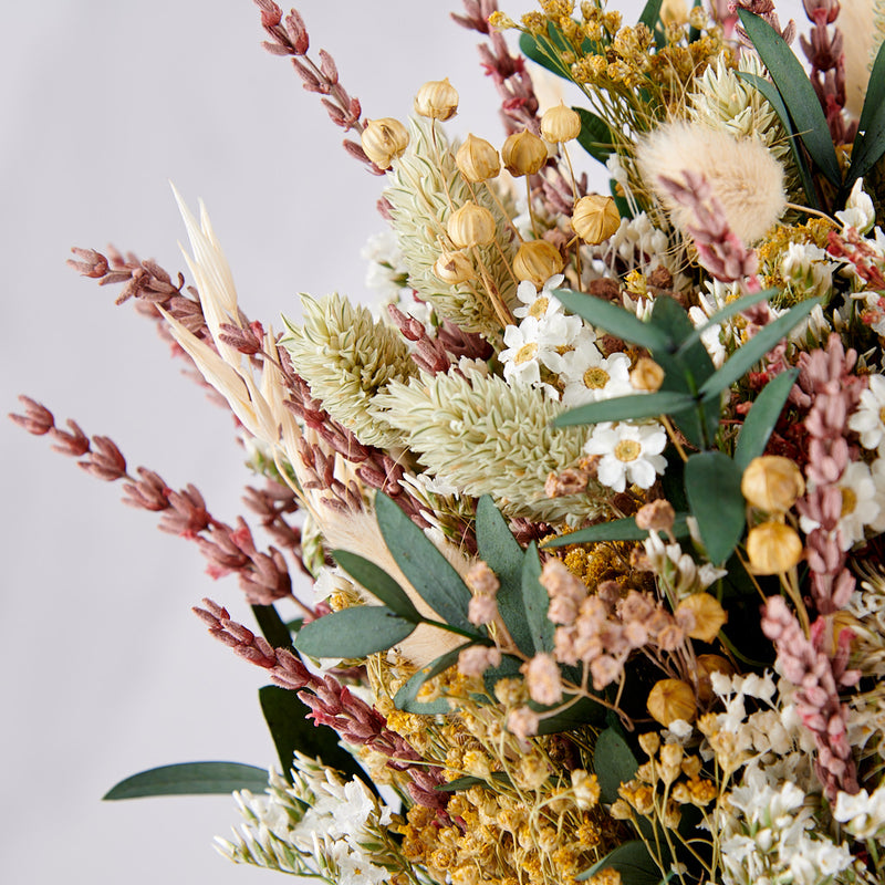 detalle de ramo preservado Floral champs de estilo silvestre