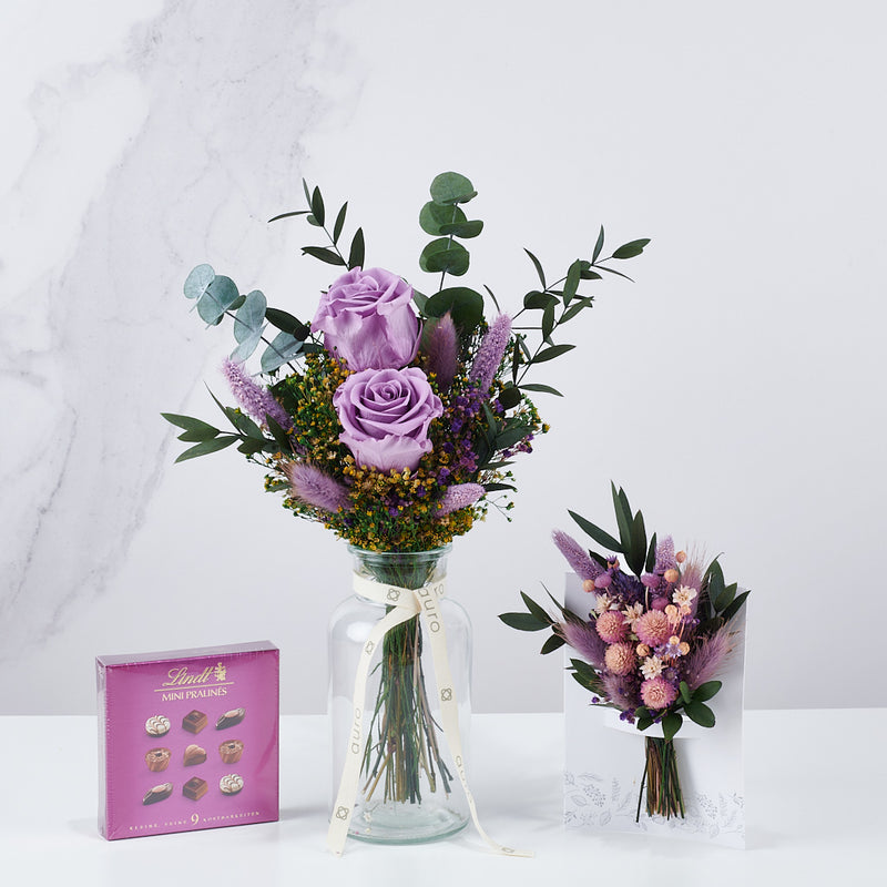 Cajita de flores eternas – Florería Violeta