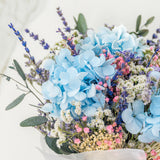 ramo flores preservadas Oceane bleue detalle