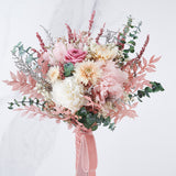 ramo de novia preservado de tonos rosa empolvado