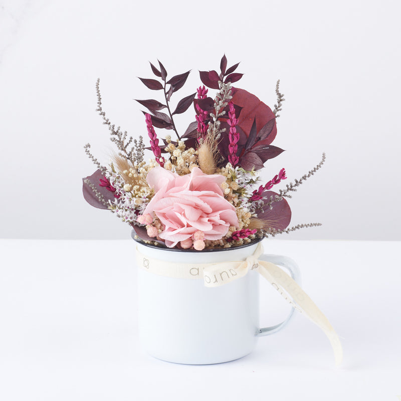 taza de flores preservadas Pink Atellier