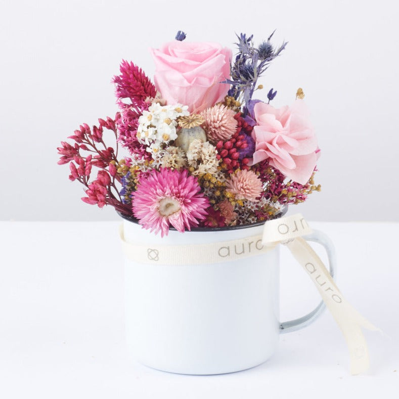 taza de flores preservadas bouquet Aline
