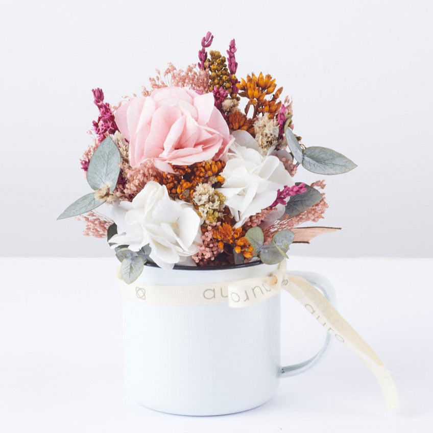 taza de flores preservadas Bouquet cocó